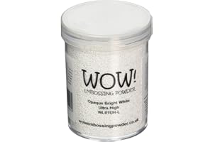 WOW! Wow Embossing Powder Poudre à Embosser Ultra Haute - Grand Pot - 160 ML - Blanc Brillant Opaque