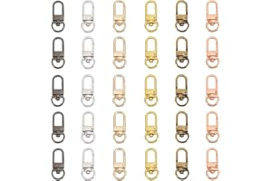 XCSJ 30PCS Ganci a Scatto In Metallo Catenaccio Clip Girevole Moschettone Portachiavi Girevole Aragosta Fissaggio Ganci a Scatto Gancio Scatto Snap Girevole per Portachiavi, Borsa, Fai Da Te