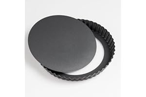 JUNART Moule à tarte rond anti-adhésif de 20 cm avec fond amovible, passe au lave-vaisselle, plaque à pizza, moule à gâteau