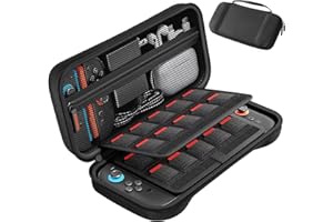 OHIYO Tragetasche für Nintendo Switch 2 , Switch 2 case mit 20 Spielkartenfächern Kompatibel mit Nintendo Switch 2 Konsole & Zubehör Große Kapazität Reise Case Hülle Schwarz