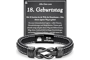 wynn's Birthday Gift for Men Boys Leather Bracelet for Men Boys 16-60th Birthday Gifts for Son Brother Grandson Nephew Dad Grandpa Uncle Godfather Friend