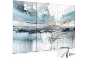 JBER Lot de 6 grands panneaux acoustiques autocollants pour décoration murale, panneaux insonorisants pour studio d'enregistrement, salon et chambre à coucher, 183 x 122 cm (lac du ciel)