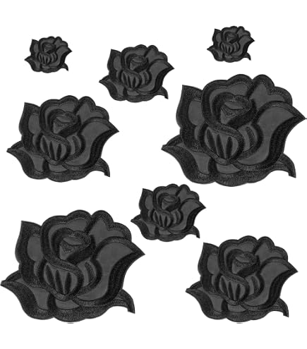2 Toppe Da Stiro/cucire Con Ricamo Floreale: Rose E Fiori, Per Abbigliamento E Accessori