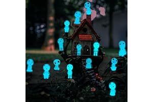 NUOGUAYI 20 Pièces Lumineux Arbre Elfes, Mononoké Figurine, Figurines Elfes des Arbres, Statues Miniatures Lumineuses, RéSine Princesse Mononoke, pour Les DéCorations de Maison et du Jardin (A)