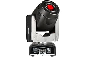 ‎LIGHTMAXX LightmaXX VEGA SPOT 60 LED Moving Head Spot - 60 Watt, 7 Farben, 5 Gobos, 3-Facetten-Prisma, Motorischer Fokus, Elektronischer Shutter, Dimmer, DMX-kompatibel, inkl. Omega-Bracket und Anschlusskabel