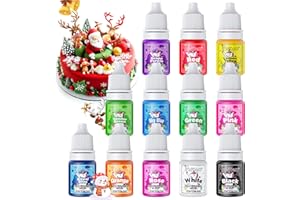 Food Colouring Gel - Fidton 12 Colours High Concentration Food Dye, Gel Food Colouring Set for Baking, Icing, Macaroons, Food Coloring for Slime, Cake Decorations Set for Cupcakes, Donuts - 6 ml