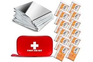 ANCwear Emergency Blankets Pack-12,Foil Mylar Thermal Blankets Space Blanket 52"x82" for Outdoors,Hiking,Survival,or First Aid