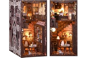 Cuteefun DIY Book Nook Kit, Mini Casa de Muñecas DIY, Estanterías, Libro de Madera Nook Juego para Adultos, Hacer su Propio Modelo de Casa de Artesanía (Lugar Secreto)