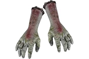 SIFOEL Halloween abgetrennter Arm gefälschte gebrochene menschliche Hände Tote Körperteile für Haunted House Halloween Dekorationen, 2-Stücke (Grey)