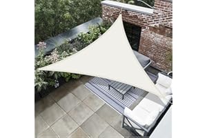 AXT SHADE żagiel przeciwsłoneczny 3x3x3m Trójkątwodoodporny żaglowa blokada promieniowania UV, ochrona przeciwsłoneczna do ogrodu, balkonu i tarasu-Krem