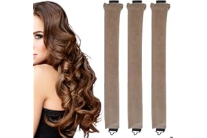 CENCERY 3 pezzi aste per soffiaggio senza calore, arricciacapelli senza calore, aste per soffiaggio notturno, asta per arricciare senza calore, arricciacapelli senza calore (cachi)