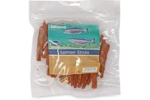 BIOZOO Biazoo Tiras de salmón desecado 500 grs. Snacks para Perros apto para todas las razas y tamaños. Snack altamente diferible y con alto contenido en proteína