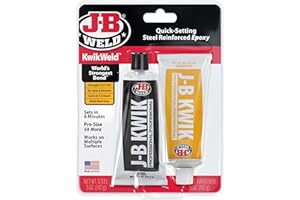 J-B Weld 8271 Kwikweld Professional Quick setting Steel Renforcé 2 parties Adhésif époxy pour réparation, gris foncé, deux tubes de 141,7 g