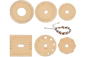 HAOBIN 6 StüCk Perlenschnur Scheiben kumihimo flechtscheibe Aus Holz Scheiben Kumihimo Disk Geflecht Weben Scheibe Disk Macrame Runde Spitze Geflochtenes Kordelarmband Handgewebtes Geflochtenes