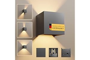 ‎SCANDINAVIAN HOME LYSEA Scandinavian home LED Wandleuchte Aussen & Innen I Helligkeit einstellbar I IP65 230V 6W Warmweiß 3000K 700lm I Aussenlampe Wand, Outdoor Lampe, Wandleuchte Innen, Aussenleuchten Hauswand, Wandlampe