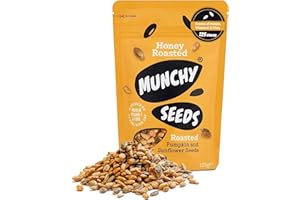 MUNCHY SEEDS Honey Roasted, Sweet Mix of Sunflower & Pumpkin Seed, Protein Snack, Source of Fibre & Vitamin E, Delicious Sweet Flavour, Gluten & Wheat-Free, Snacks for Kids & Adults - 125g