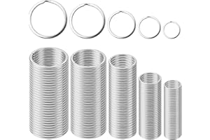 WUPENGZON 150 Stück Schlüsselringe,5 Größen 30mm 28m 25mm 20mm 15mm von Schlüsselanhänger Ring, Schlüssel Ringe, Runde Flacher Split Ring Schlüsselring für Basteln Schlüssel Zubehör DIY Handwerk(Silber)