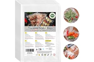 WECUTE 15x25 cm Bolsas de vacío para alimentos, 80 PCS vacío gofradas para almacenar y cocinar alimentos y hervibles, para Conservación y Cocción Sous Vide & Boilable, Libre de BPA