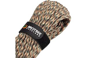Brotree Paracord 4mm 9 Hebras Cuerda de 100% Nylon (15m, 30m, 50m) Tipo III Cuerda de Paracaídas para Supervivencia, Al Aire Libre, Bricolaje - 280kg Carga de Rotura (Camuflaje Oculto, 30m)