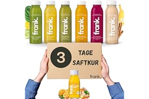 ‎FRANK JUICE Frank Juice Saftkur 3 Tage | 18 x 330ml Säfte + 3 x 60ml Bio Ingwer shot | Direktsaft kaltgepresst Vegan | ideale Fastenkur aus frischem Obst & Gemüse | Premium Qualität (inkl. 4,50€ Einweg Pfand)