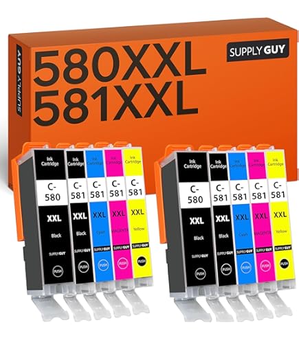 Cartouches D'encre 580XXL 581 XXL Pour Canon 580 581 Multipack Et Canon PGI-580 XXL CLI-581 XXL - View #7