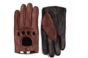 Hand Gewand by Weikert Hirschleder Auto-Handschuhe, handgenäht, Touchscreen, ungefüttert, zweifarbig, Autofahrer Lederhandschuhe, Autofahrer-Handschuhe, Cabrio Motorrad, Herren