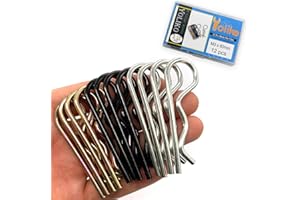 Yoliko 12Pcs 3 Color Heavy Duty Hitch Pins Clip R Clips Spring Retaining Wire Hair Pin Cotter Pin Strong Spring Tension Large Carter Pin R Clip Large for Trailer Tractors Mower Carts Truck Pin M3x60mm