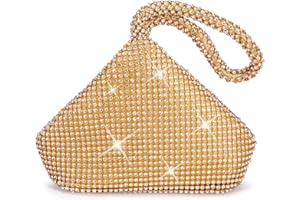 ELE ELEOPTION J&G Rhinestone Strass trójkątna damska torebka na ramię, torebka wieczorowa, impreza, torebka na wesele, m, Poliester