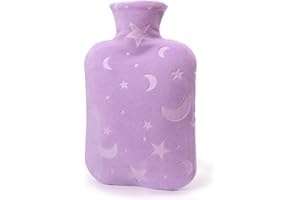 DICEVER Hot Water Bottle with Soft Cover, 2L Hot Water Bag for Menstrual Cramps, Neck and Shoulder Pain Relief, Hot and Cold Therapies, Hand Feet Warmer, Purple