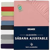 Dreamzie - Fitted sheets - 80 x 190/200cm - 100% cotton jersey | Pink &middot; Height 12 cm &middot; Fitted Sheet &middot; Washable at 60 &deg; C &middot; Oe