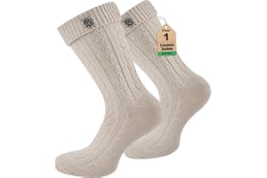 Effeet 1 Paar Kurze Trachtensocken für Herren und Damen mit Edelweiß-Pin, perfekte Trachtenstrümpfe für das Oktoberfest