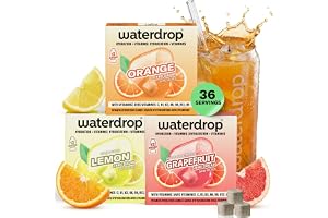 waterdrop MICRODRINK Lemonad: Apelsin, citron, grapefrukt, 36 dropptärningar, sockerfritt dryckespulver, 3 fruktiga smaker, f