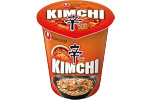 Nong Shim Instantnudeln Kimchi Ramyun – Koreanische Ramen Cup Suppe - schnelle Zubereitung – 1er Pack à 75g