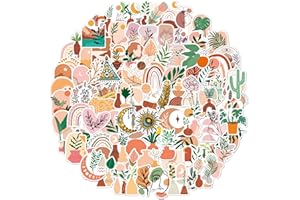 EVANMADER 100 Stück Vintage Aufkleber Aesthetic Boho Stickers für Auto Motorräder Laptop Fahrrad Skateboard Snowboard Gepäck Aufkleber MacBook iPad und mehr
