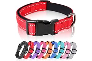 HEELE Hundhalsband, Reflekterande Nylon Hundkrage, Halsband för Hund Justerbar med Mjuk Neopren Vadderad, Halsband för Små Hu