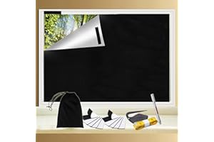 KITBEST Portable Blackout Blinds Stick on, 300X145cm Temporary Blackout Curtains with Hook & Loop for Windows, Easy Cutting to Any Size Shape - for Travel Bedroom Skylight Baby Nursery Loft