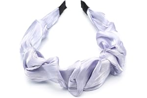 ‎QINGOO QinGoo Damen Haarreif aus Seide, Lila - Falten-Design als Stirnband oder Haarband, 1 Stück