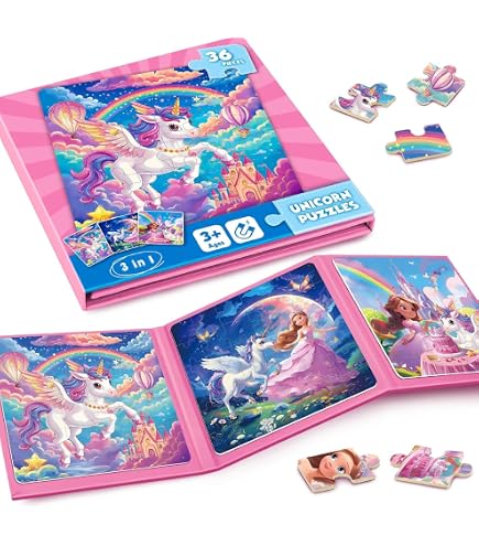 Puzzle Magnétique 3-en-1 Enfant – 97 Pièces – Scènes Animalières – Voyage Et Cadeau Dès 3 Ans