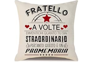 Aocaso Tu Sia Straordinario Copricuscino d'Ispirazione per il Fratello - Regalo di Compleanno, Laurea e Natale per i Migliori Fratelli