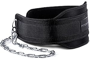 Fitgriff® Cinturon Lastre Dominadas Pesas con 2 Mosquetones - Cinturón de Halterofilia, Gym, Powerlifting, Gimnasio, Weightlifting - Dip Belt - Hombre y Mujer