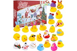 MEIGBFR Calendario Adviento, Calendario de Adviento 2024, 24 Días de Navidad Cuenta Atrás Calendario con 24 Patos de Goma para Niños, Niños, Niñas y Niños Pequeños, Regalos para Fiestas de Navidad
