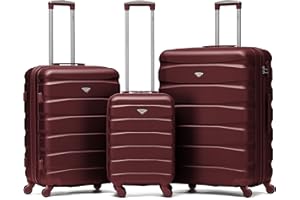 Flight Knight Set of 3 Lightweight 4 Wheel ABS Hard Case Suitcases Cabin & Hold Luggage Options Approved for Over 100 Airlines Including easyJet, British Airways, Ryanair, Jet2 & Many More