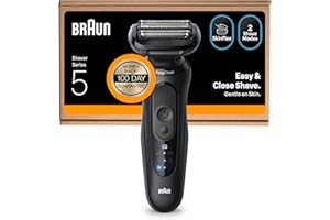 Braun Series 5 Electric Shaver, Up to 50 min, Cordless, Wet & Dry Razor for Men, 100 percent Waterproof, 52-N1000SI, Black