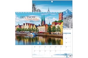 KAMAKING Kalender 2025 Wandkalender - Wandkalender 2025 von Januar bis Dezember 2025, Deutsche Landschalten Kalender mit verschiedenen einlagen, 27,5 x 19,5cm