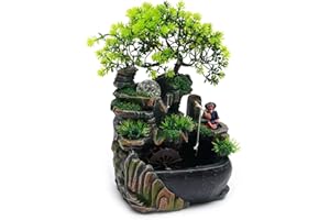 SHZICMY Fuente de habitación, cascada, fuente de mesa, LED, decorativa, para interior y jardín, decoración de mesa para oficina o casa