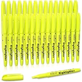 Shuttle Art Highlighter, Yellow, 30 Highlighters Chisel Tip | Fluorescent Markers Yellow Colors Quick Dry Yellow Markers for