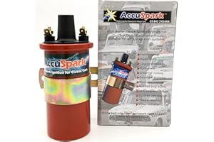 ALIXO Accuspark, Bobina di accensione rossa, sportiva, 12 V, senza zavorra, 3 Ohm, sostituisce Lucas DLB105