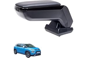 RATI ARMSTER S Accoudoir adapté pour CITROEN C3 AIRCROSS 2018-2021 [noir,cuir végane] avec rangement pouvant être installé ultérieurement