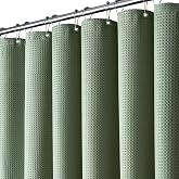 BTTN Duschvorhang Waffelstruktur 180x180 cm wasserdicht, Grün/Salbeigrün | 12 Plastikhaken, Rückseitig Laminiert Wasserdicht,