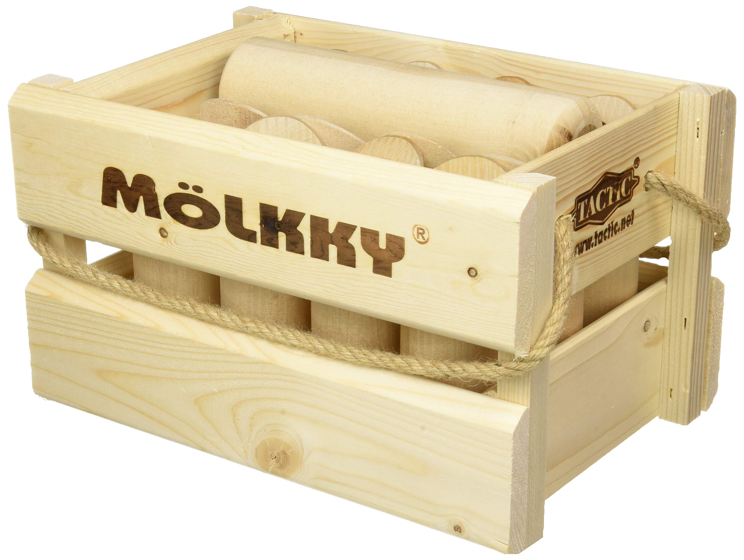 Mölkky Original - Juegos Exterior de Lanzamiento para Jardin, Picnic, Playa, Ocio - 12 Bolos Madera, 1 Palo, Juego Molkky para Adultos, familias, Grupos, 2 o más Jugadores, a Partir de 6 años